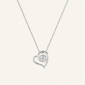 1CT Round Cut Lab Grown Diamond Pendant Heart Necklace