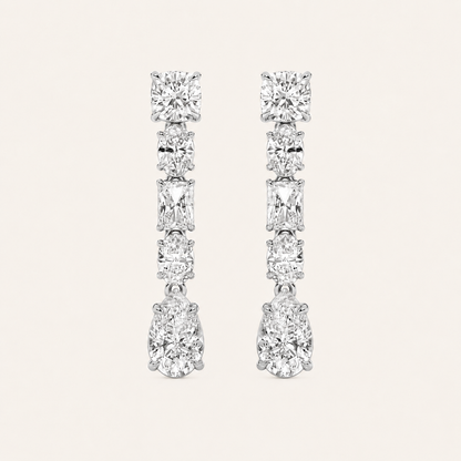 6.5CT Pear Cut Lab Grown Diamond Dangle Earrings