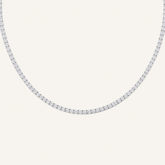 15CT Round Cut Lab Lab Grown Diamond Tennis Neckalce