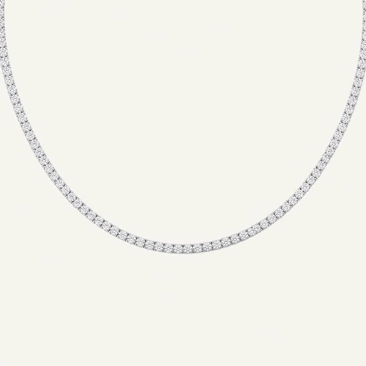 24.25CT Round Cut Lab Grown Diamond Tennis Necklace