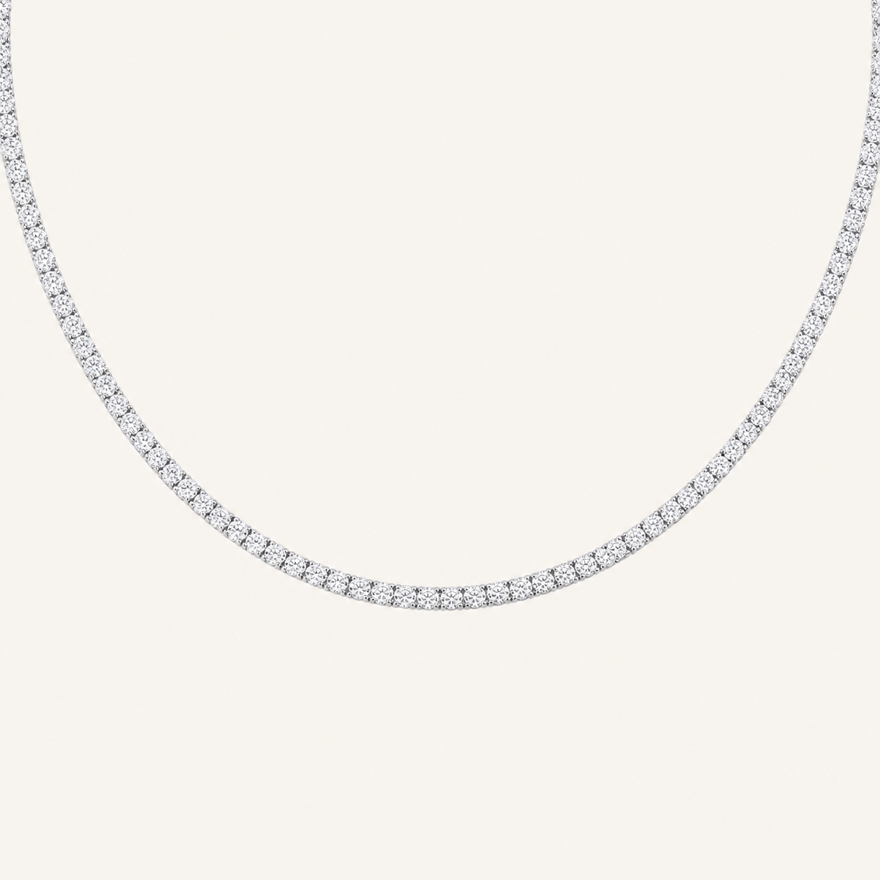 24.25CT Round Cut Lab Grown Diamond Tennis Necklace
