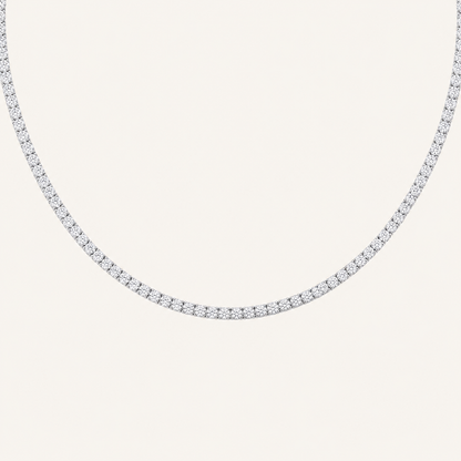 24.25CT Round Cut Lab Grown Diamond Tennis Necklace