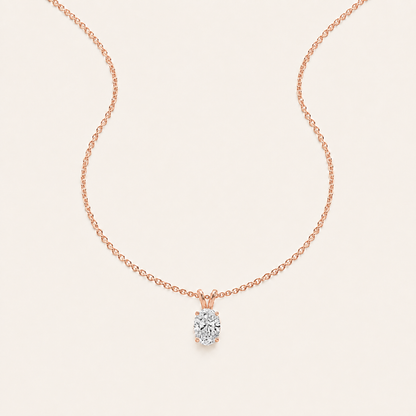 2CT Oval Cut Lab Grown Diamond Split Bale Pendant Necklace