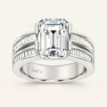 5.46CT Emerald Cut Lab Grown Diamond Side Stone Ring