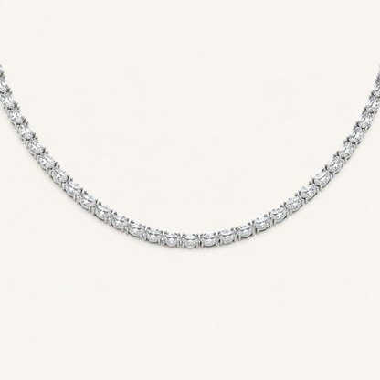 19CT Oval Cut Lab Grown Diamond Tennis Necklace