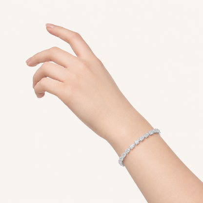 8.5CT Pear Cut Lab Grown Diamond Tennis Bracelet
