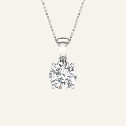 1.00CT Round Cut Certified Lab Grown Diamond Pendant