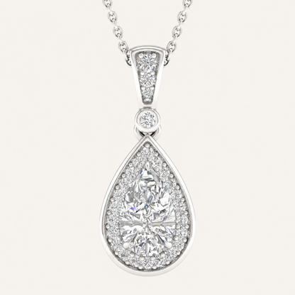 1.15CT Pear Cut Lab Grown Diamond Pendant