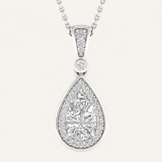 1.15CT Pear Cut Lab Grown Diamond Pendant