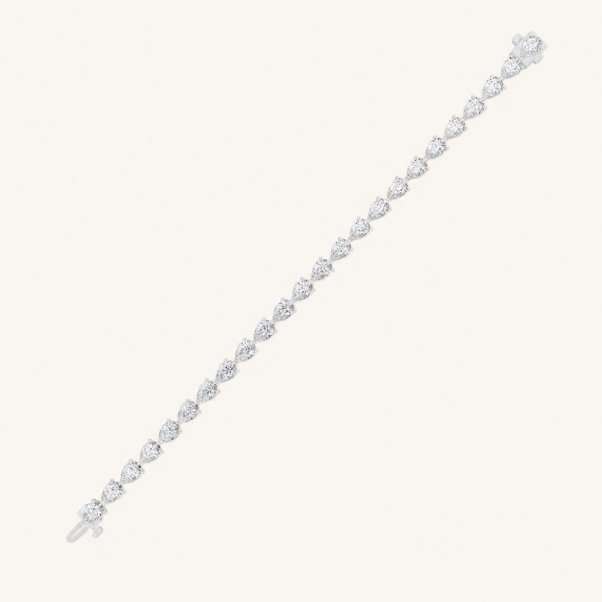 8.5CT Pear Cut Lab Grown Diamond Tennis Bracelet