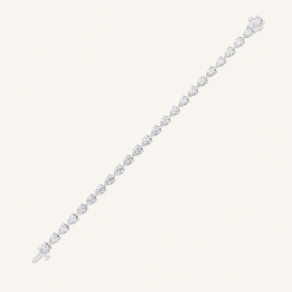 8.5CT Pear Cut Lab Grown Diamond Tennis Bracelet