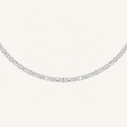 25CT Oval & Emerald Cut Lab Grown Diamond Statement Necklace