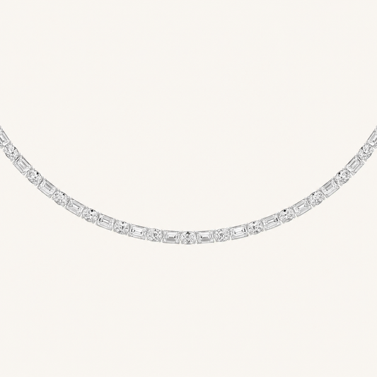 25CT Oval & Emerald Cut Lab Grown Diamond Statement Necklace