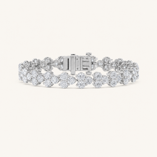 13CT Round Cut Lab Grown Diamond Tennis Bracelet