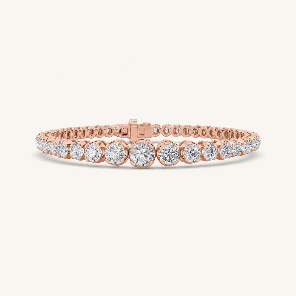 5CT Round Cut Lab Grown Diamond Graduating Tennis Bracelet