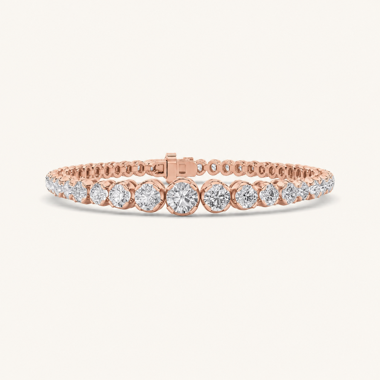 5CT Round Cut Lab Grown Diamond Graduating Tennis Bracelet