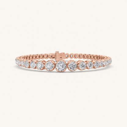 5CT Round Cut Lab Grown Diamond Graduating Tennis Bracelet