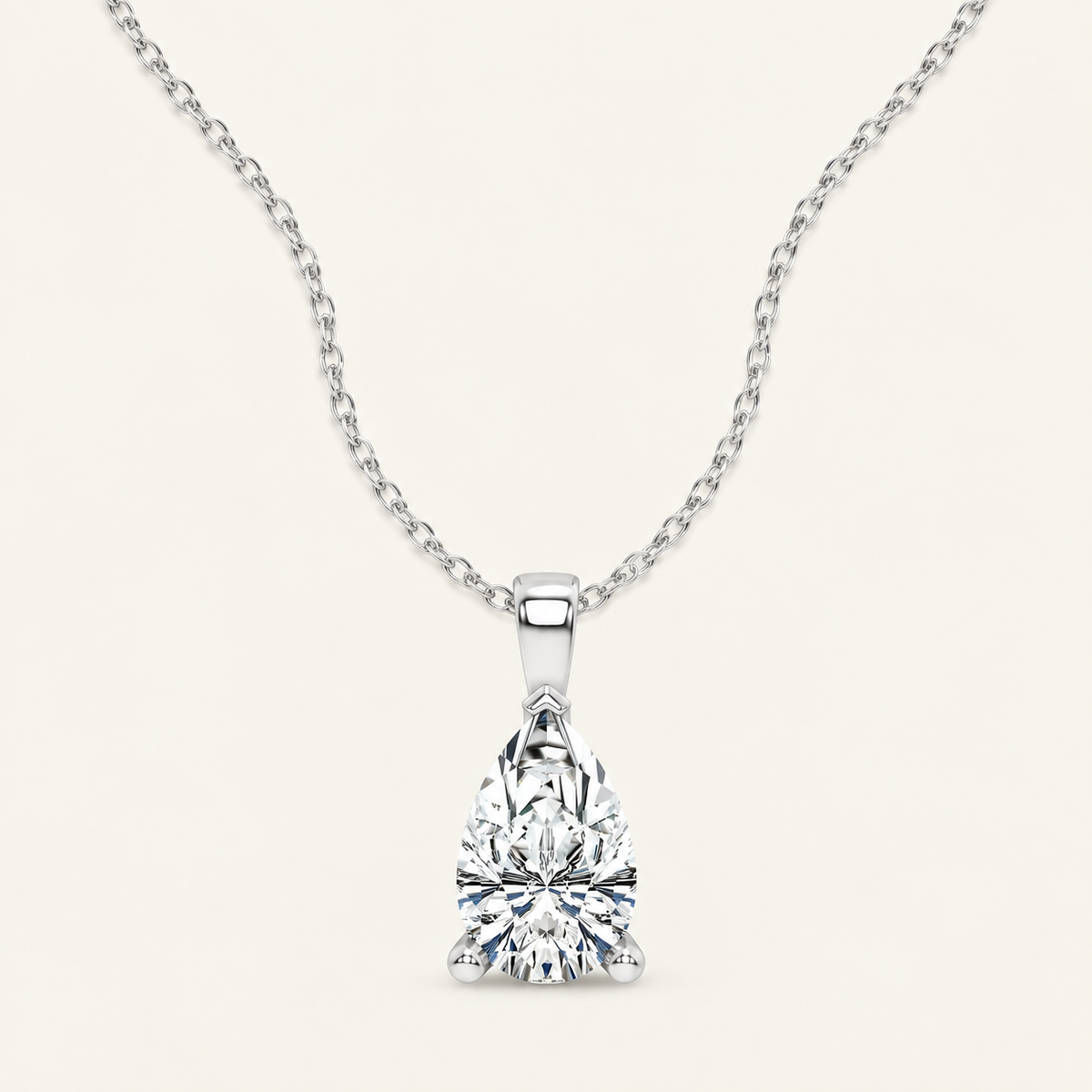 1.00CT Pear Cut Certified Lab Grown Diamond Pendant