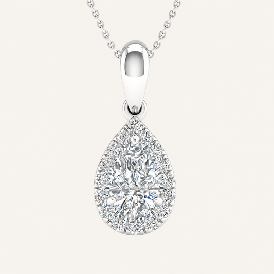 1.13CT Pear Cut Lab Grown Diamond Pendant