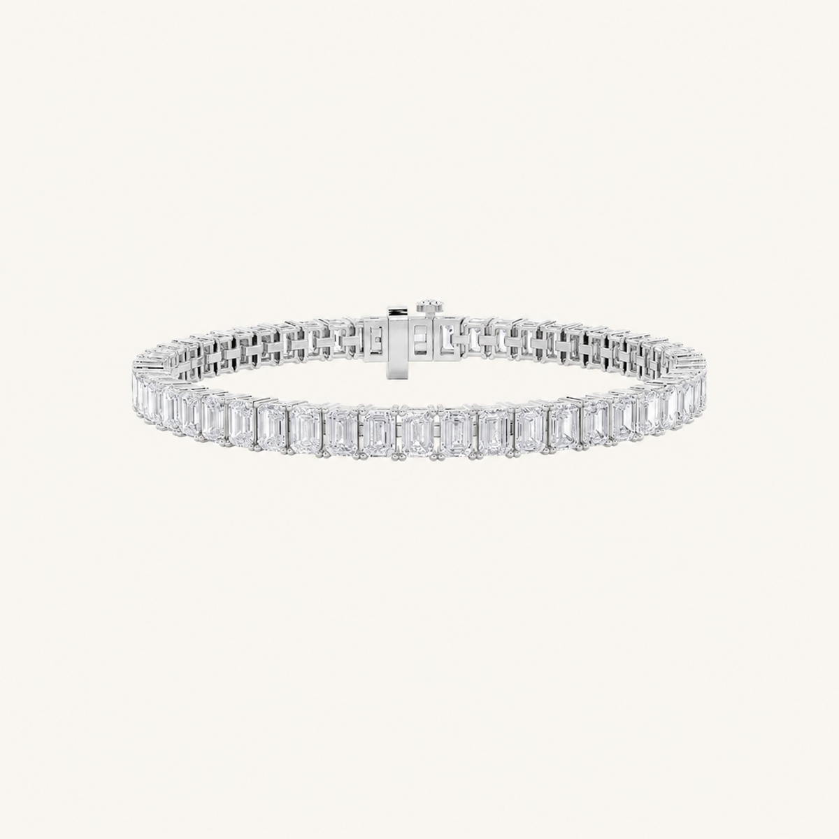 13CT Emerald Cut Lab Grown Diamond Tennis Bracelet