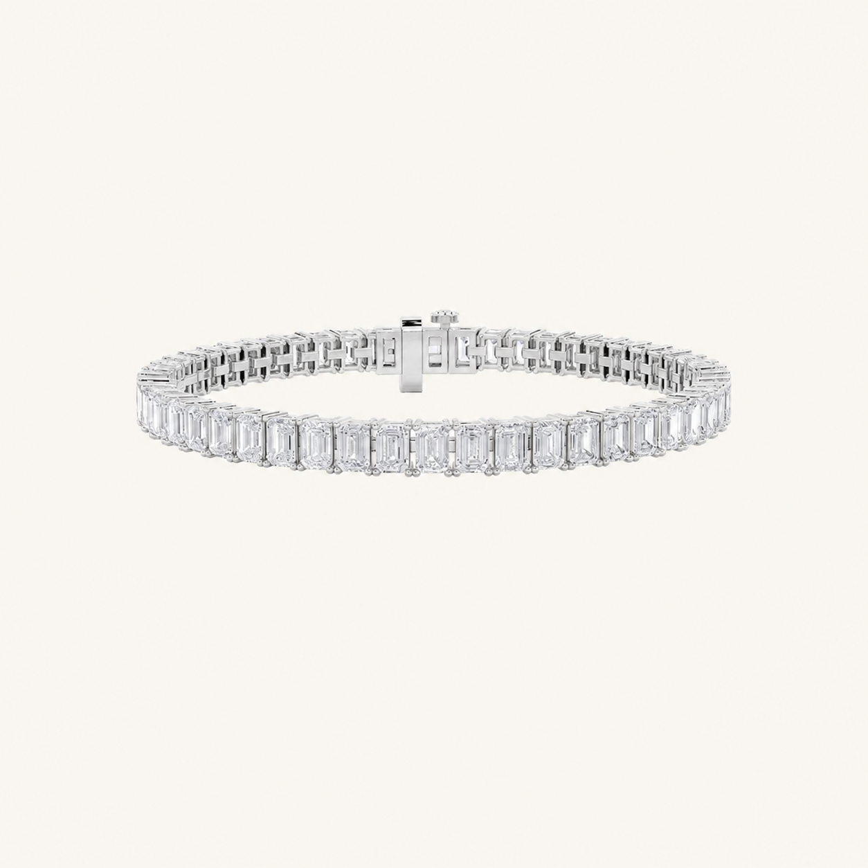 13CT Emerald Cut Lab Grown Diamond Tennis Bracelet