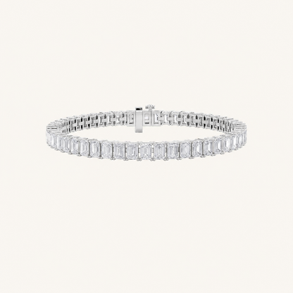 13CT Emerald Cut Lab Grown Diamond Tennis Bracelet