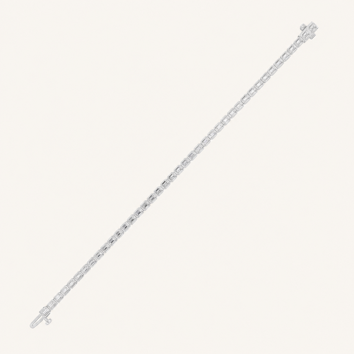 8CT Emerald Cut Lab Grown Diamond East West Bezel Set Tennis Bracelet