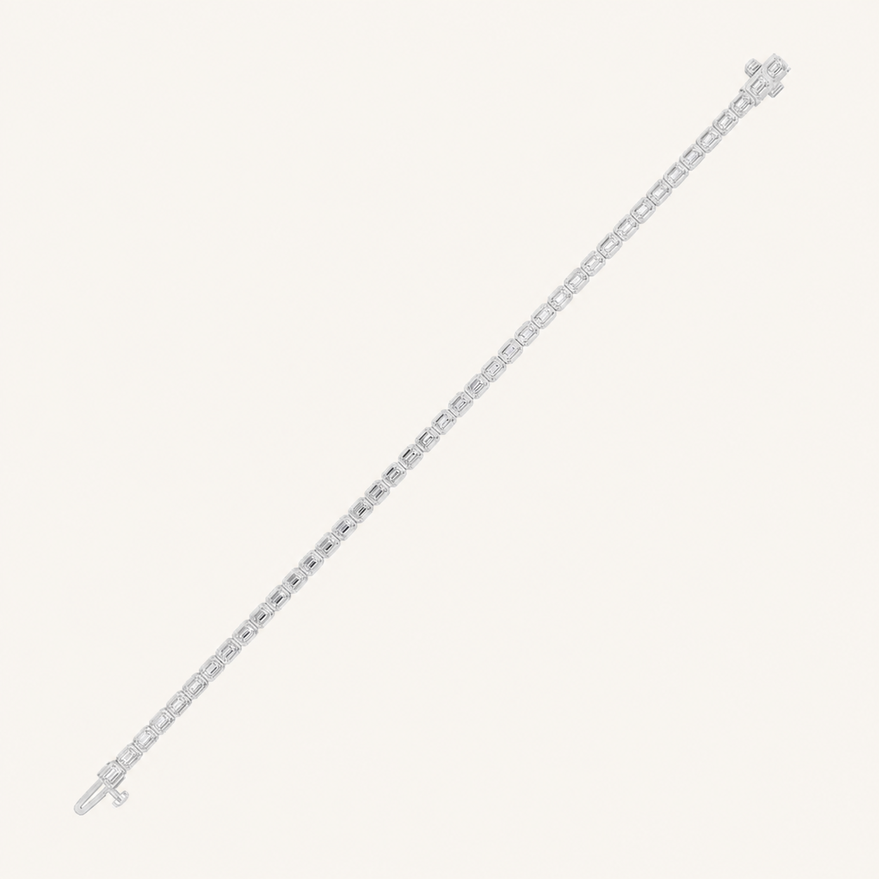 8CT Emerald Cut Lab Grown Diamond East West Bezel Set Tennis Bracelet