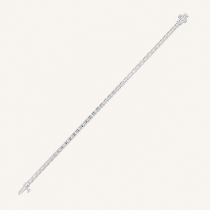 8CT Emerald Cut Lab Grown Diamond East West Bezel Set Tennis Bracelet
