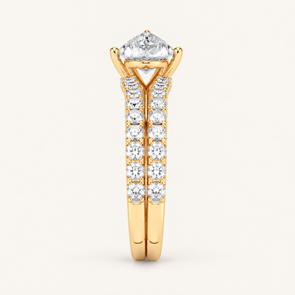 2.03CT Pear Cut Lab Grown Diamond Bridal Set
