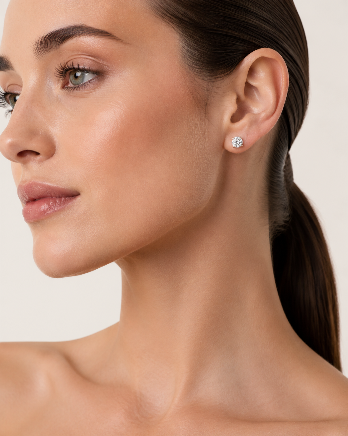 2CT Round Cut Lab Grown Diamond Classic Basket Set Stud Earrings