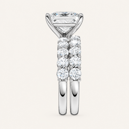 5.00CT Princess Cut Lab Grown Diamond Bridal Set