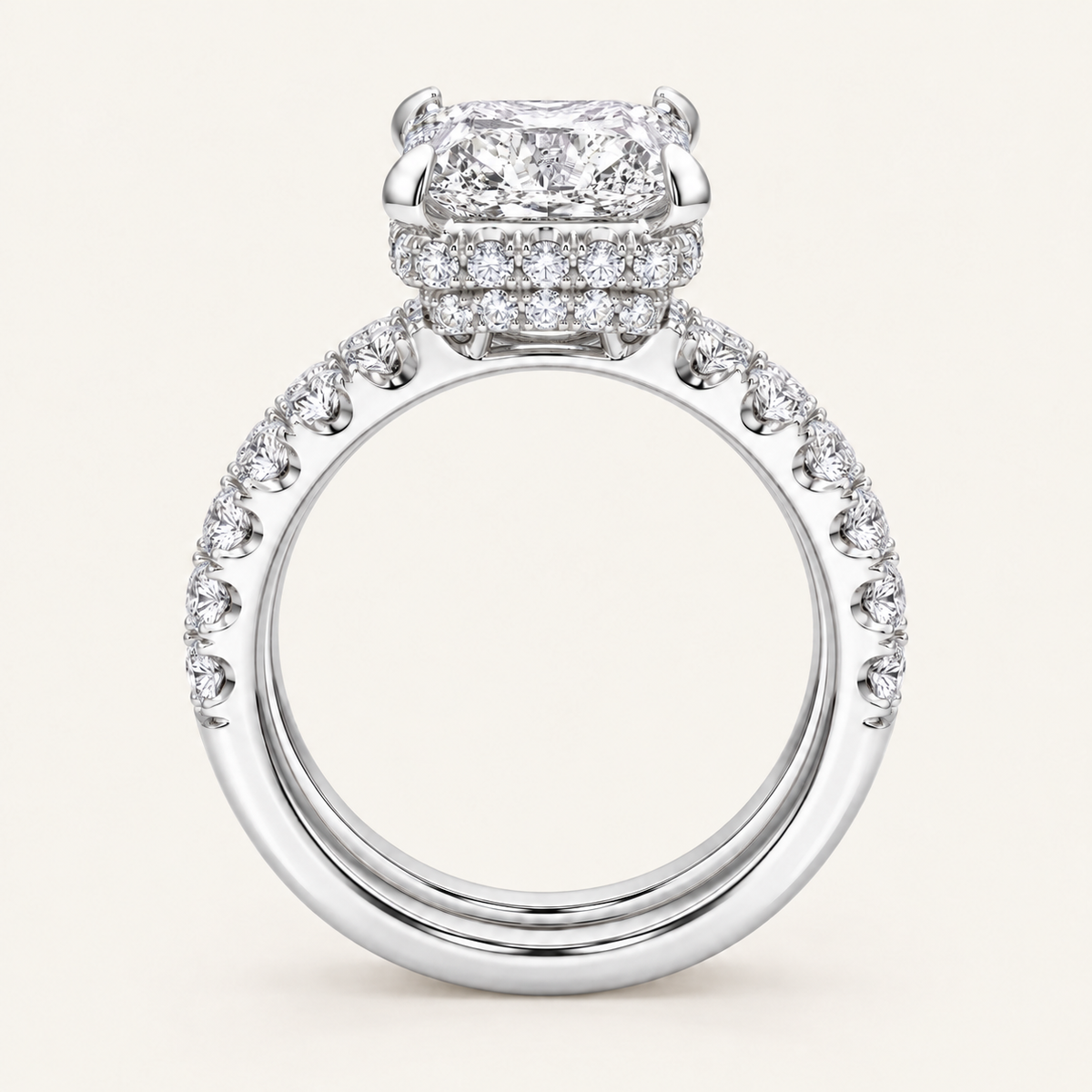 1.75CT Princess Cut Lab Grown Diamond Bridal Set