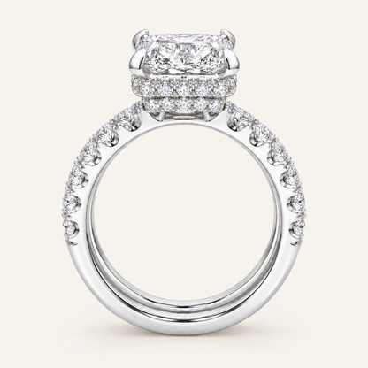 1.75CT Princess Cut Lab Grown Diamond Bridal Set