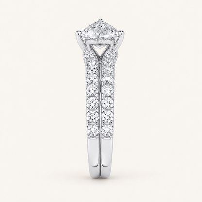 2.03CT Pear Cut Lab Grown Diamond Bridal Set