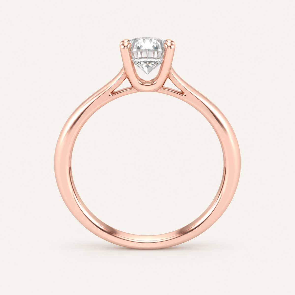 1.00CT Oval Cut Lab Grown Diamond Solitaire Ring