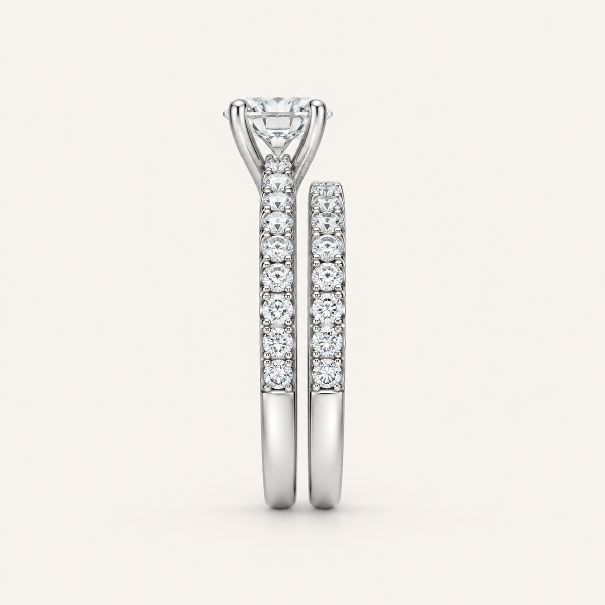 1.75CT Round Cut Lab Grown Diamond Bridal Set