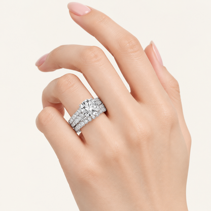 5.00CT Round Cut Lab Grown Diamond Bridal Set