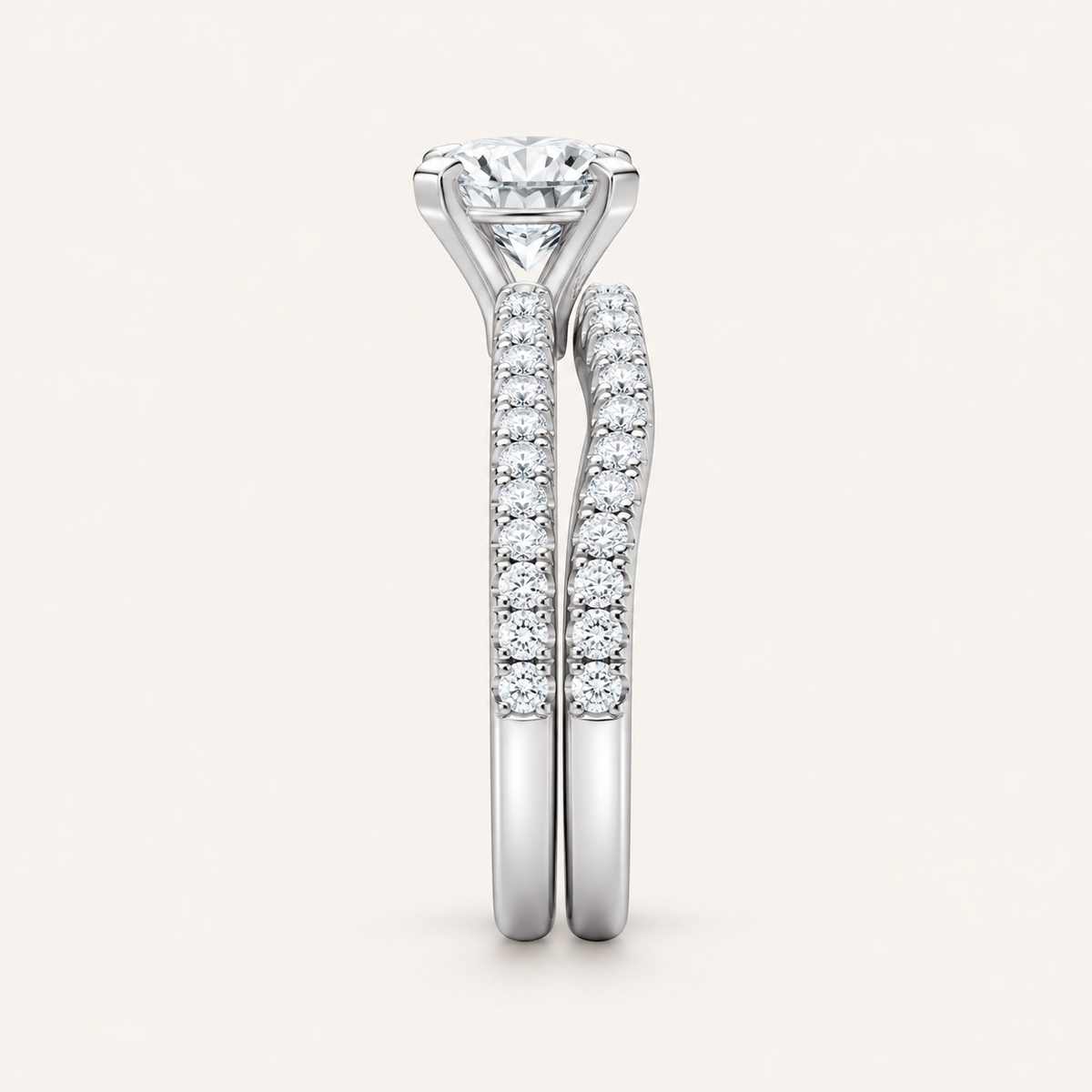2.00CT Round Cut Lab Grown Diamond Bridal Ring Set