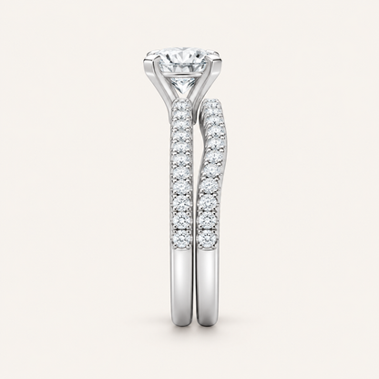2.00CT Round Cut Lab Grown Diamond Bridal Ring Set