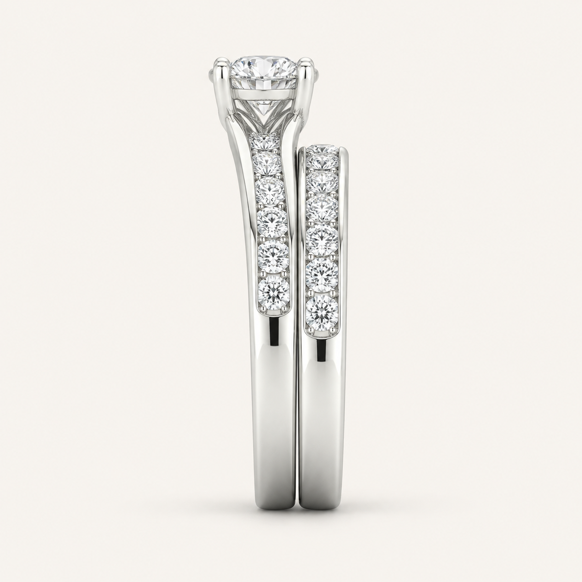 2.00CT Round Cut Lab Grown Diamond Bridal Set