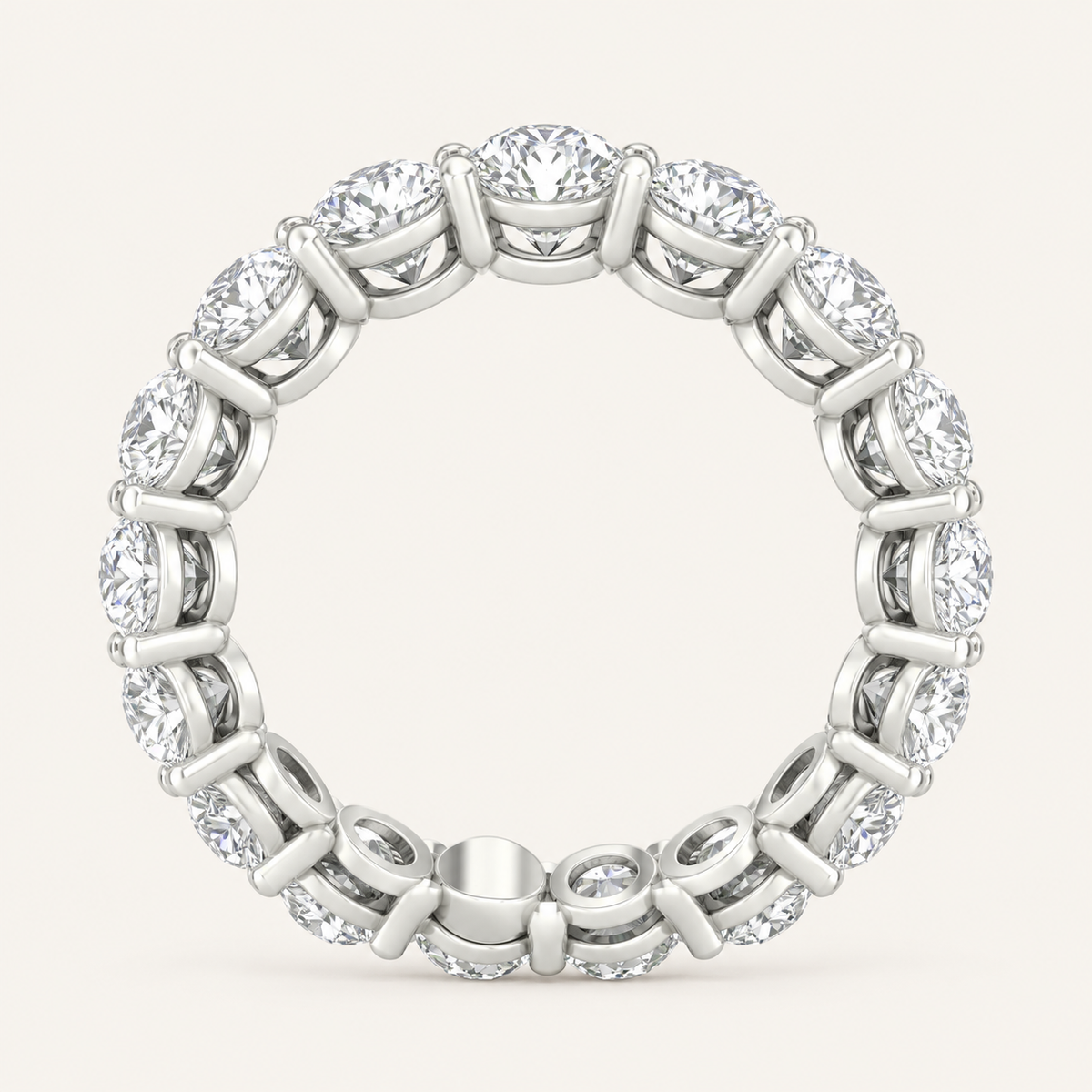 4.95CT Round Cut Lab Grown Diamond Eternity Band Ring