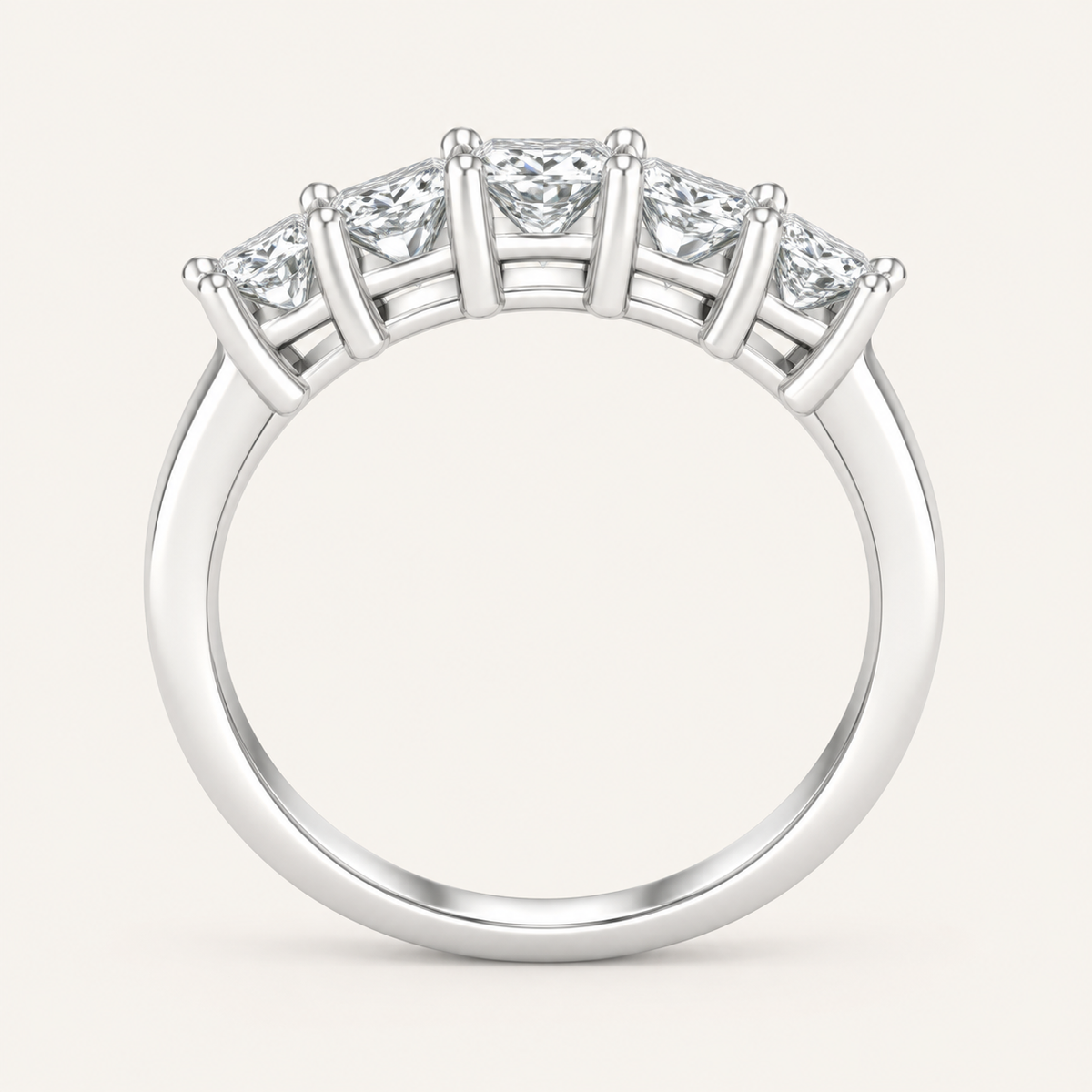 5.00CT Princess Cut Lab Grown Diamond Enhancer Band Ring
