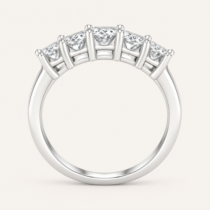 5.00CT Princess Cut Lab Grown Diamond Enhancer Band Ring
