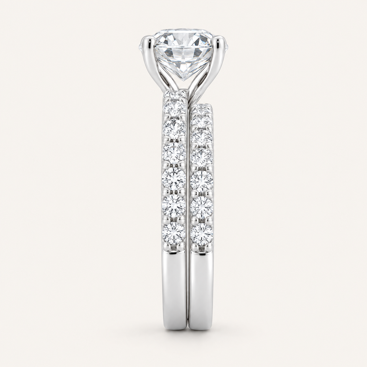 2.00CT Round Cut Lab Grown Diamond Bridal Ring Set