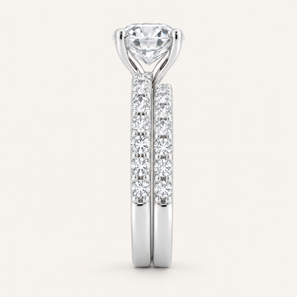 2.00CT Round Cut Lab Grown Diamond Bridal Ring Set