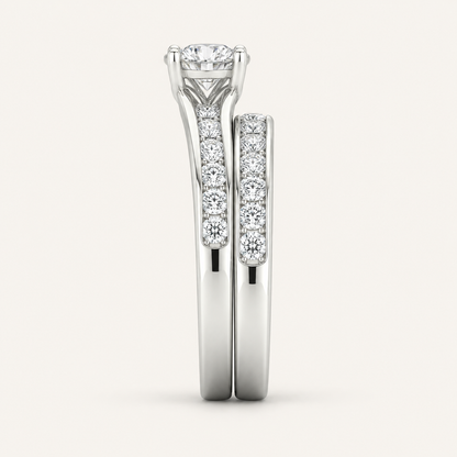 2.00CT Round Cut Lab Grown Diamond Bridal Ring Set