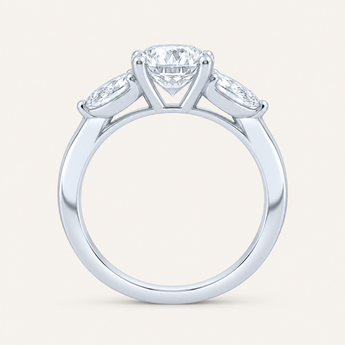1.50CT Round Cut Lab Grown Diamond Three Stone Ring