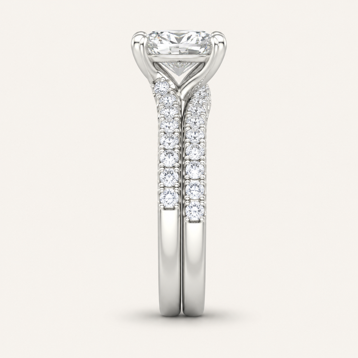 1.75CT Round Cut Lab Grown Diamond Bridal Ring Set