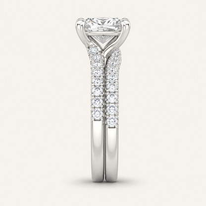 1.75CT Round Cut Lab Grown Diamond Bridal Ring Set